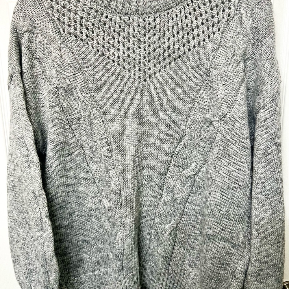 LC Lauren Conrad Heather Gray Cowl Neck Sweater